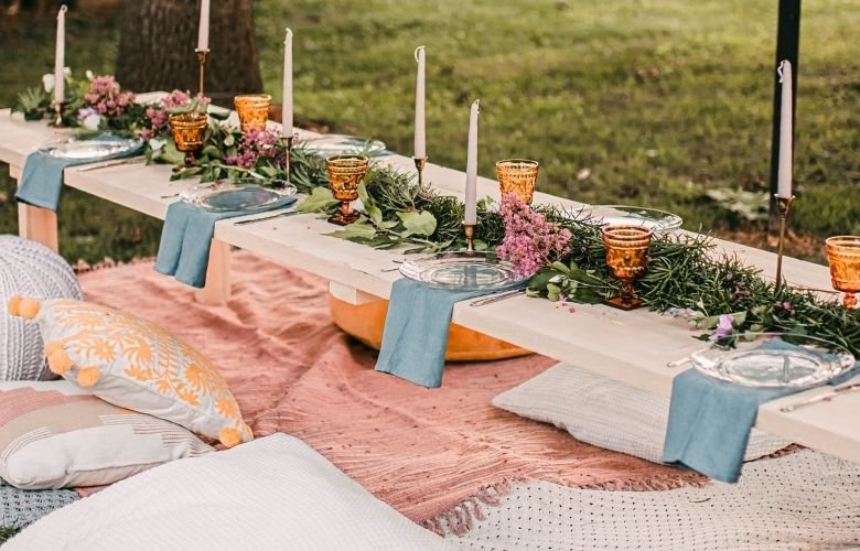 ideias decoração casamento boho chic simples