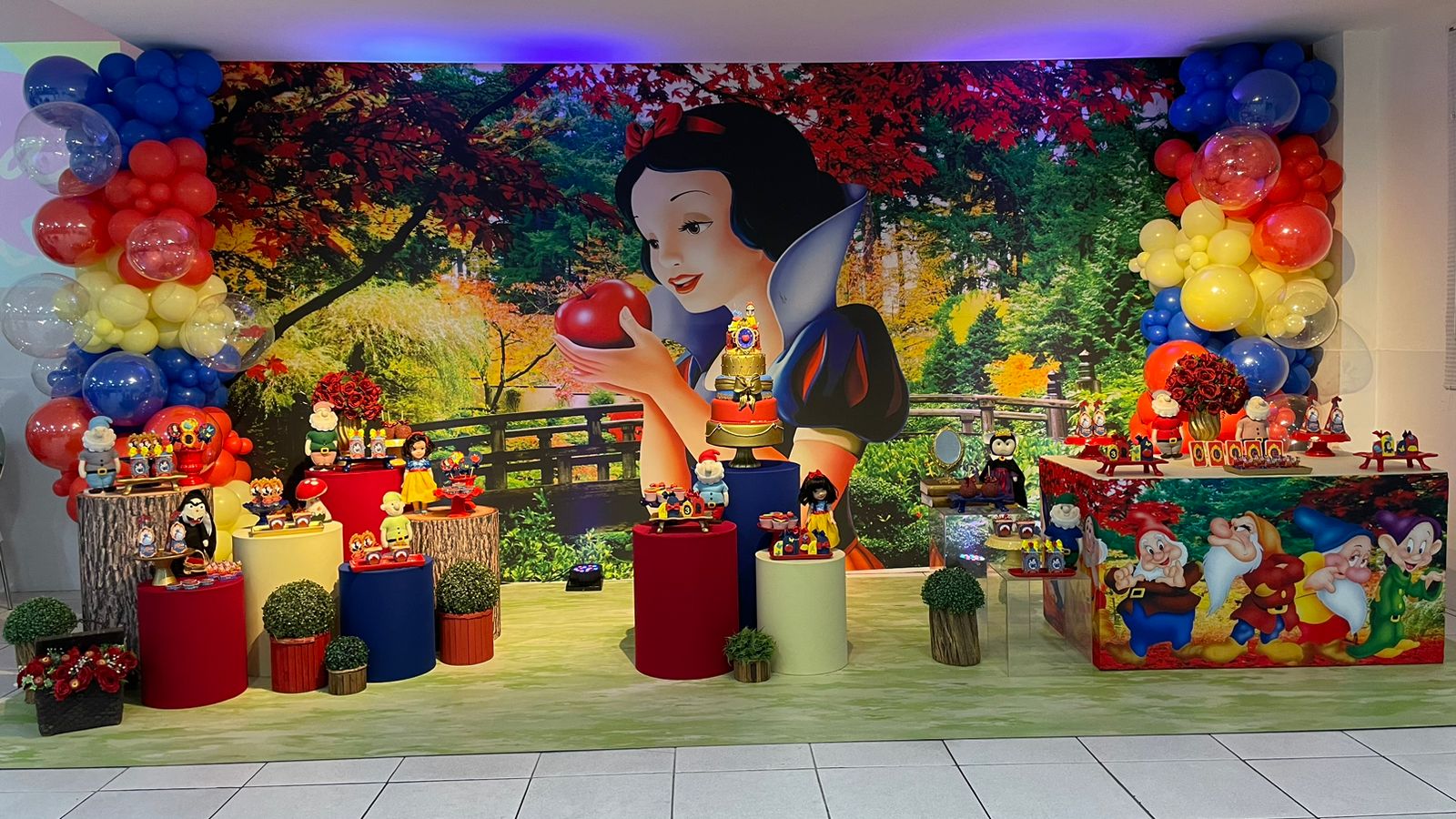 decoração branca de neve baby