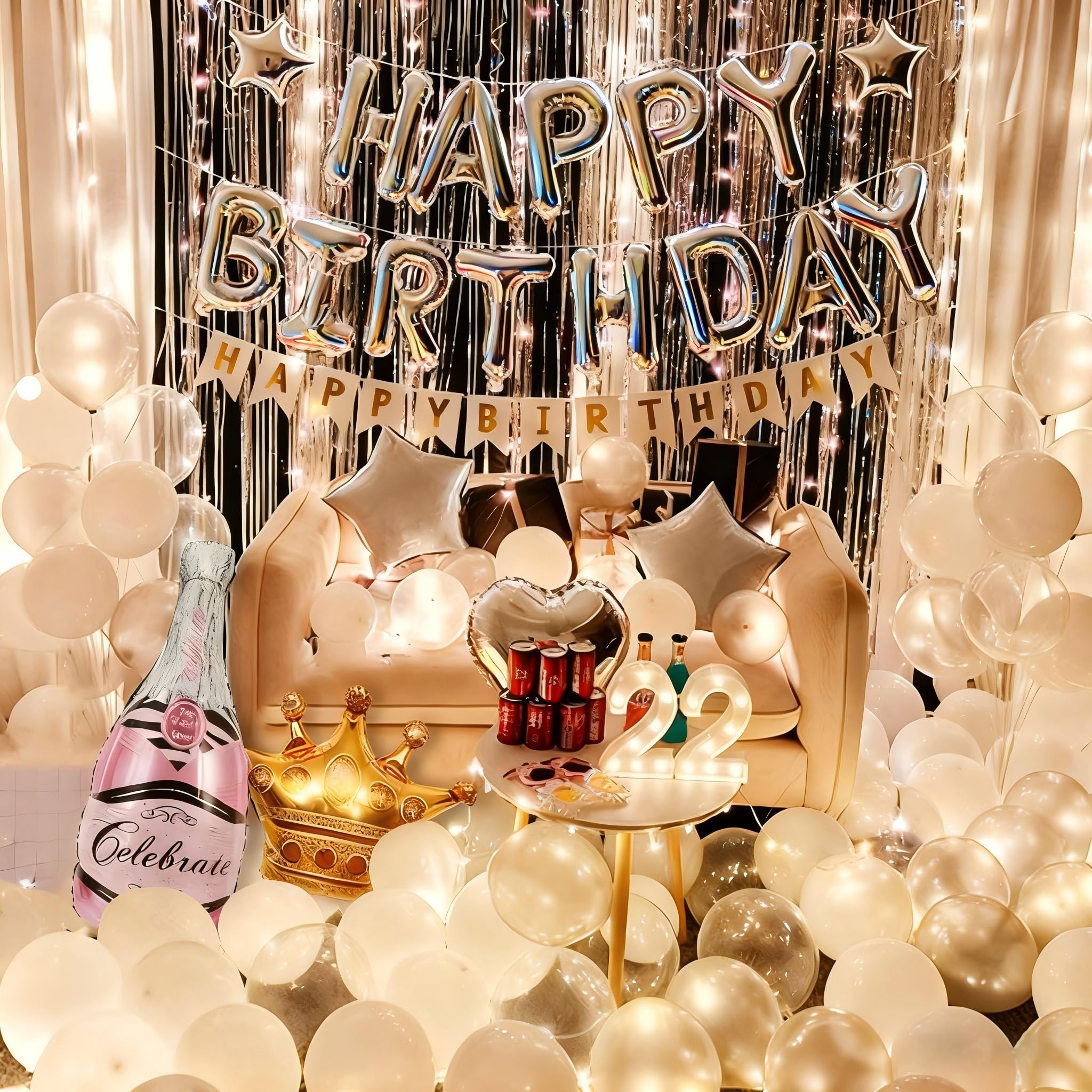 decoração branco e prata