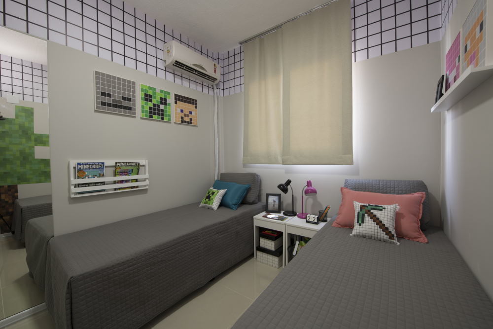 cabeceira pixel art minecraft para cama