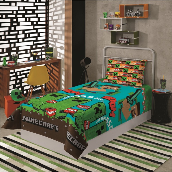 decoração cama minecraft