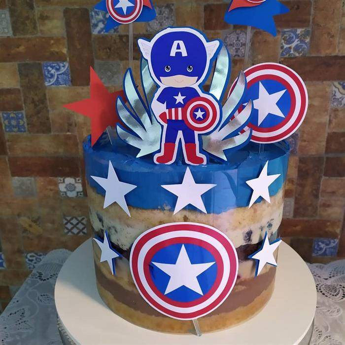 como fazer escudo capitão américa para decoração de festa