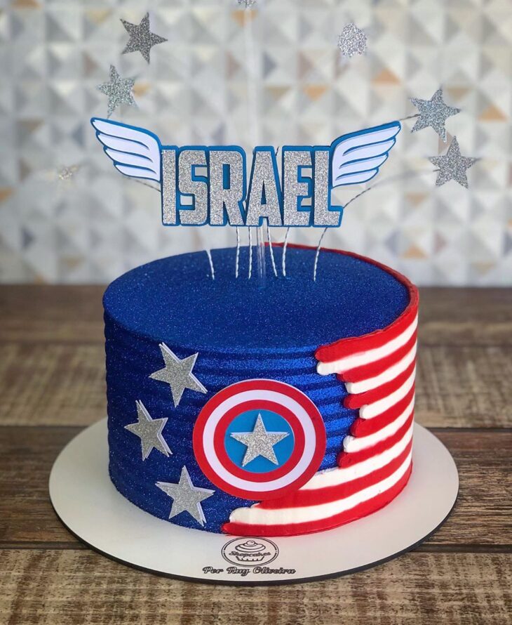 como fazer escudo capitão américa para decoração de festa