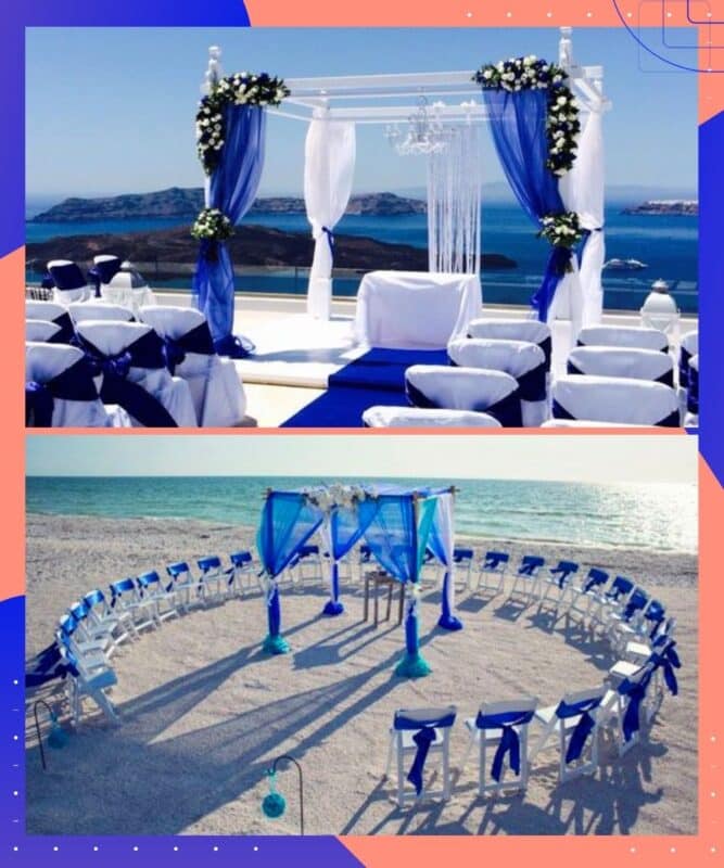 buquê azul royal casamento