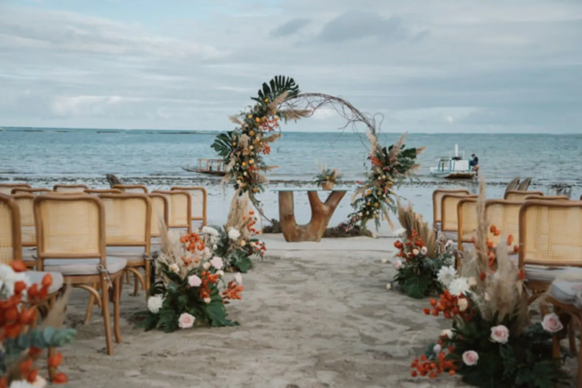 decoração casamento rústico praia