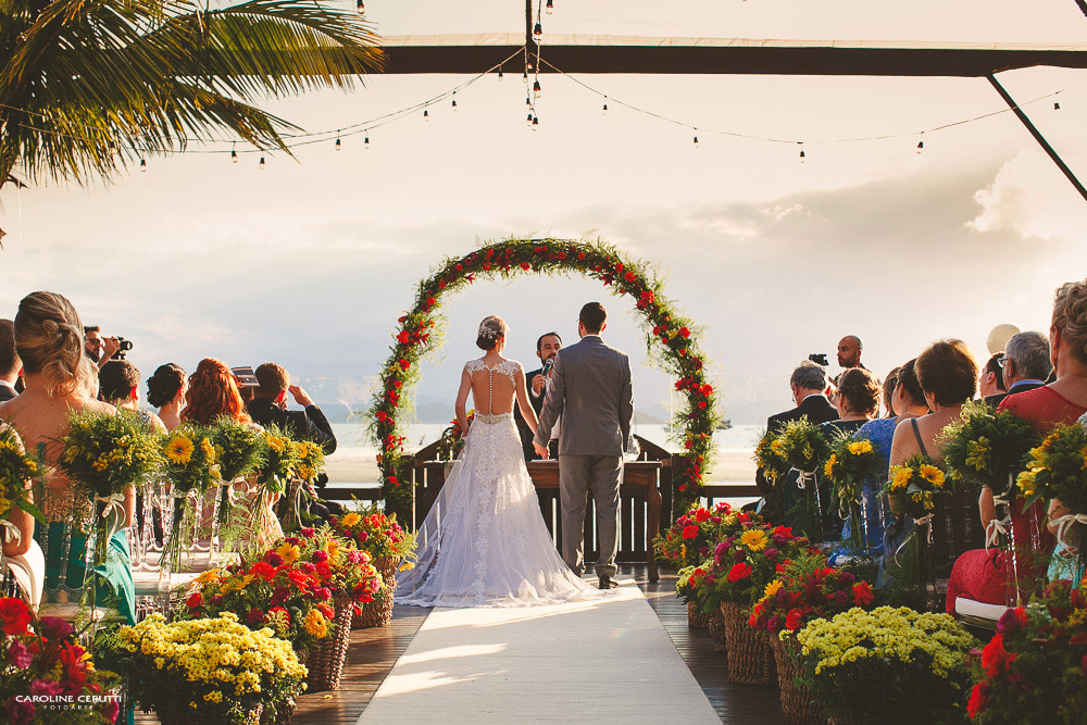 decoração casamento boho praia