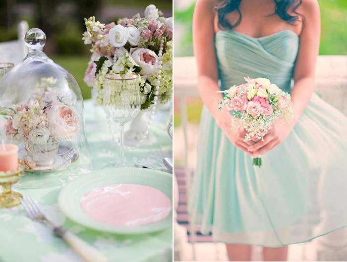 ideias decoração casamento verde oliva menta