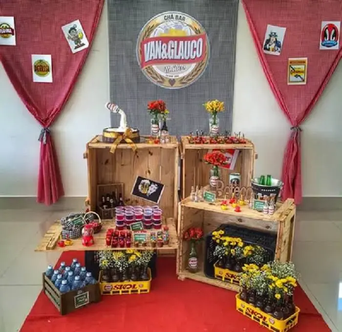 decoração chá de bar masculino