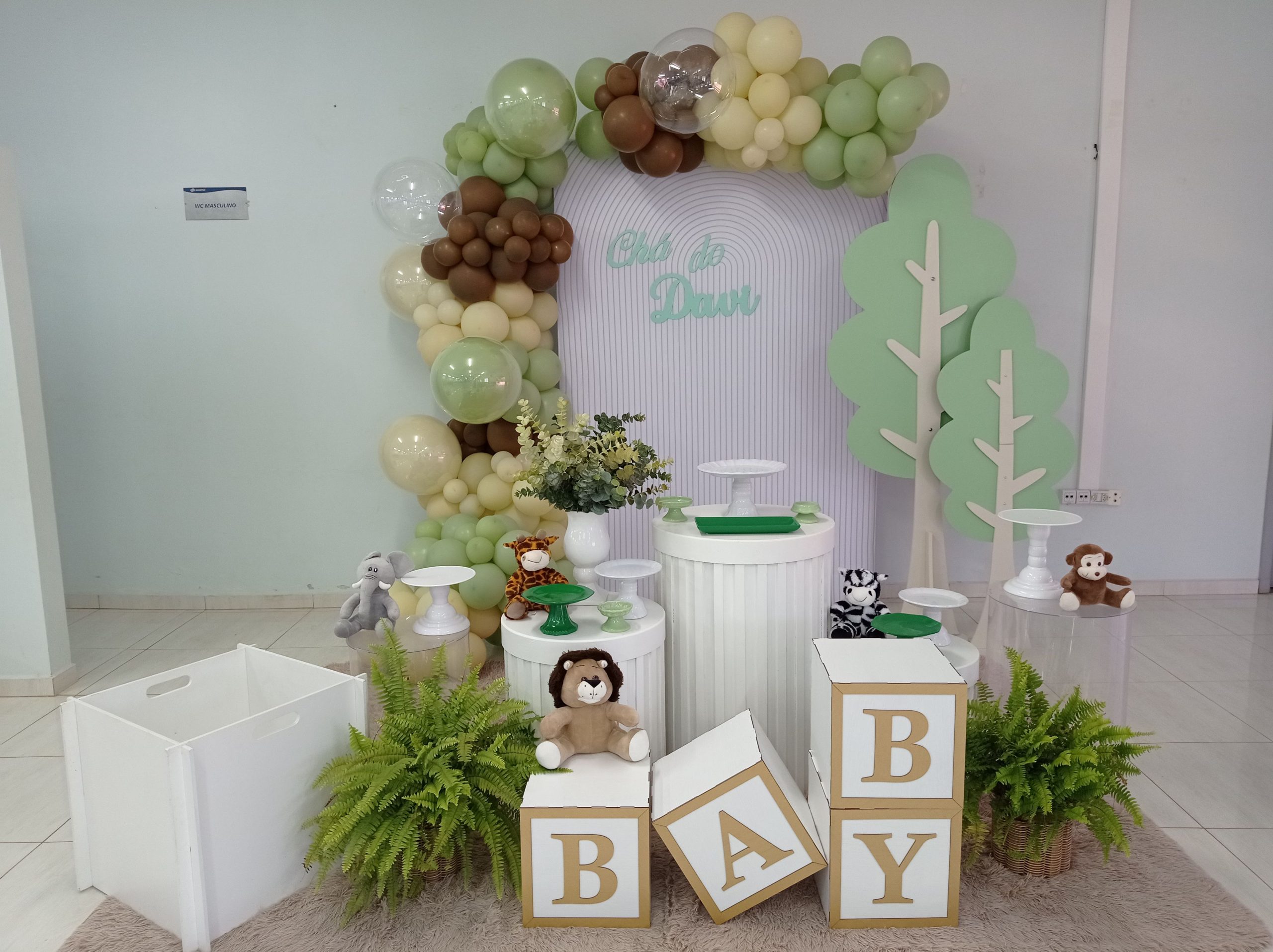 decoração chá de bebê menino simples e barato