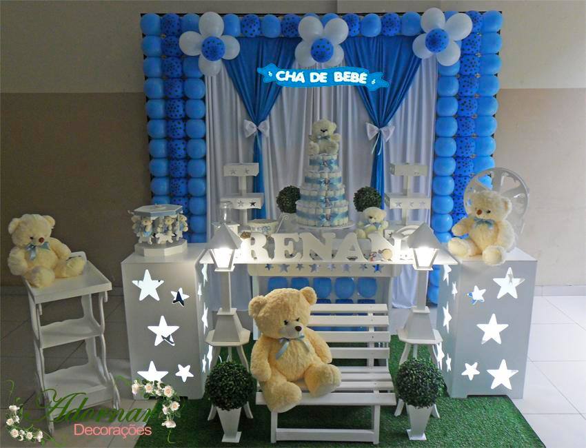 decoração chá de bebê menino mini table