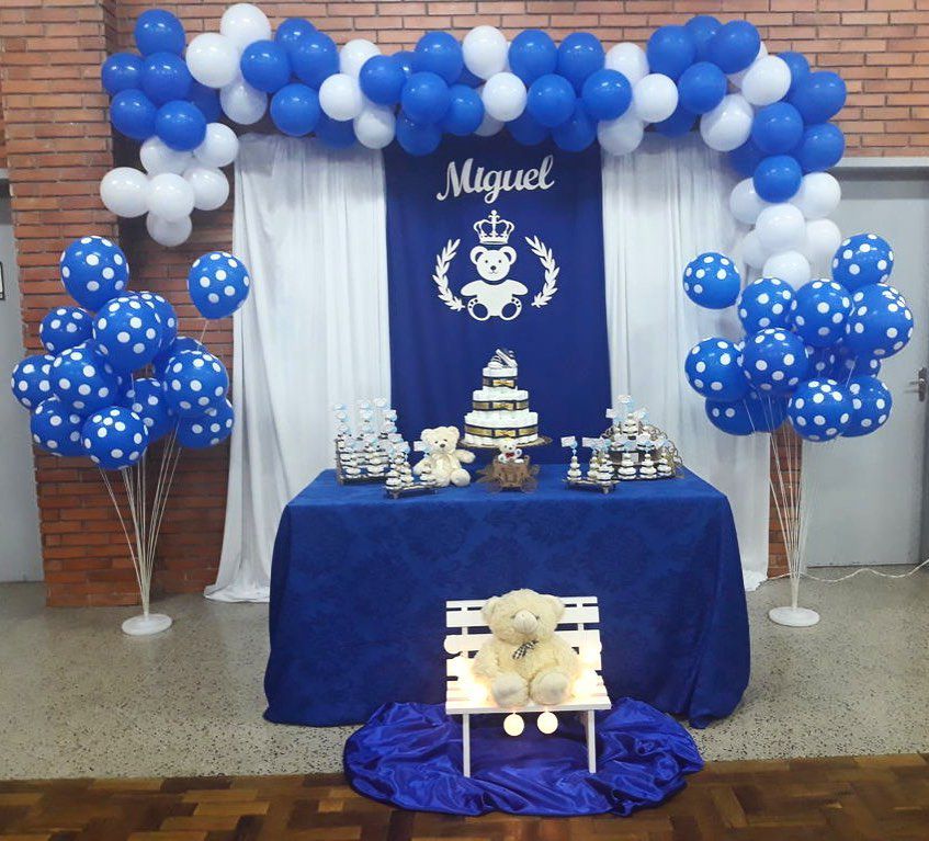 decoração chá de bebê menino tema ursinho