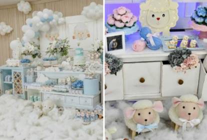 decoração chá de bebê ovelhinha vs ursinho qual escolher