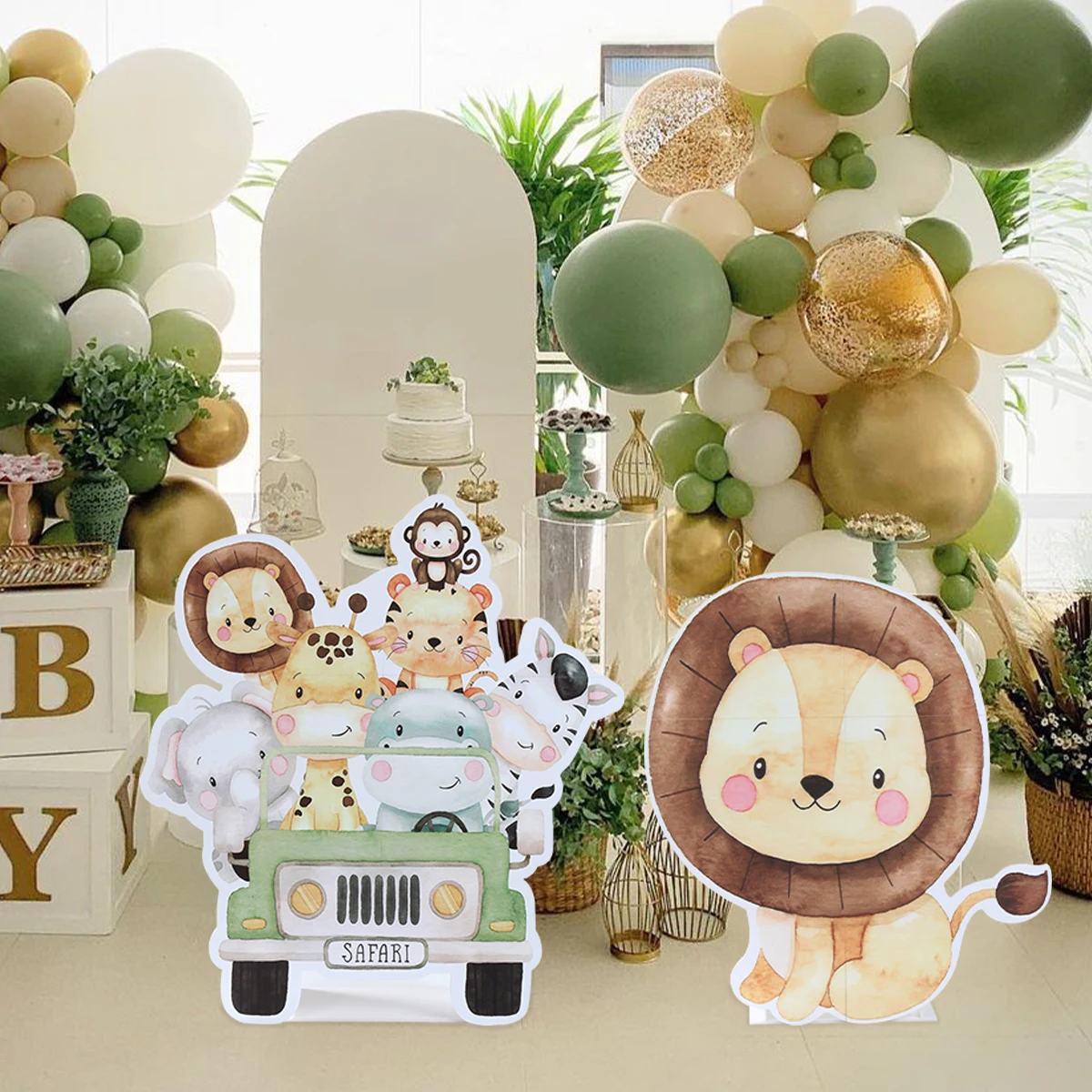 decoração chá de bebê safari verde