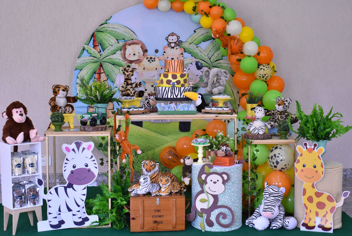 decoração chá de bebê safari verde
