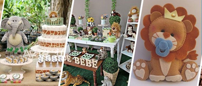 decoração chá de bebê safari centros de mesa