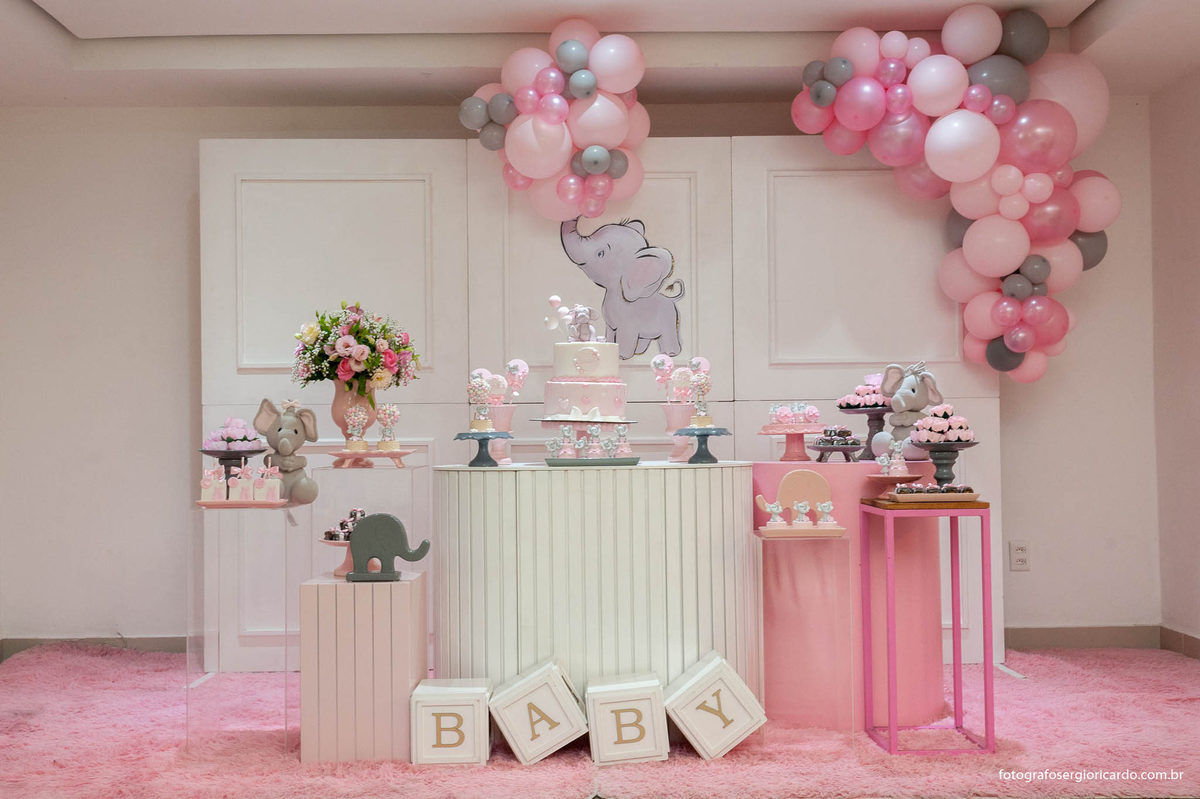 decoração chá de bebê menina econômica