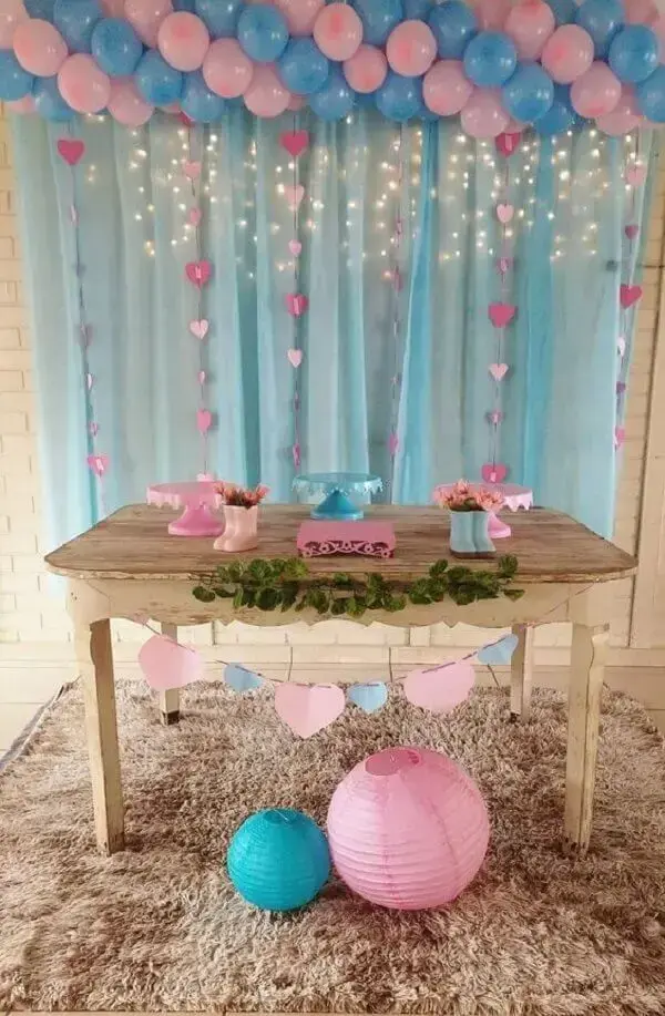 decoração chá revelação simples