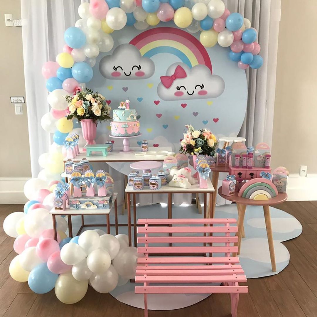 decoração chuva de amor para chá de bebê