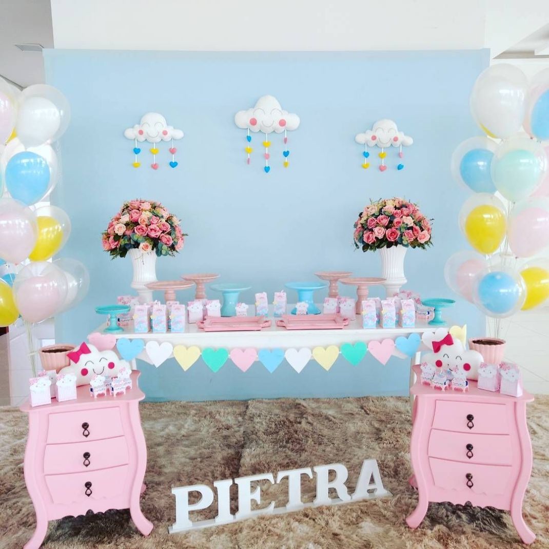 decoração chuva de amor simples e barata
