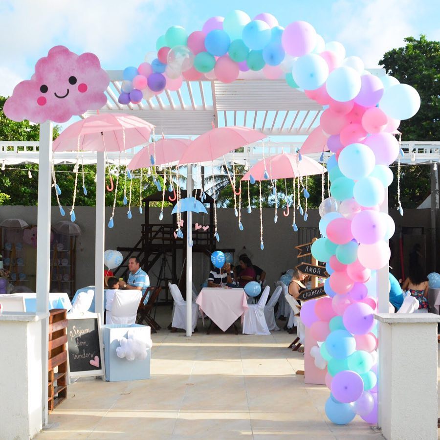 decoração chuva de amor para chá de bebê