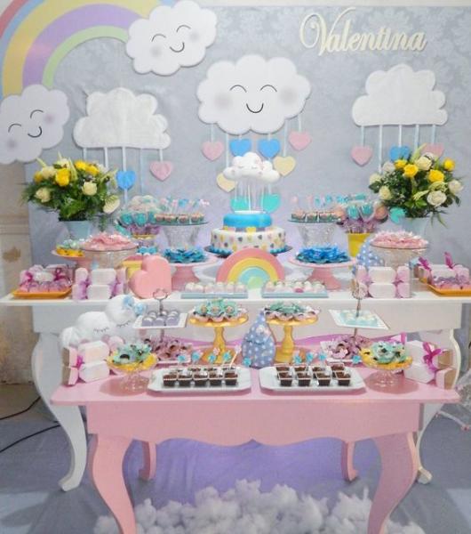 decoração chuva de amor para aniversário de 1 ano