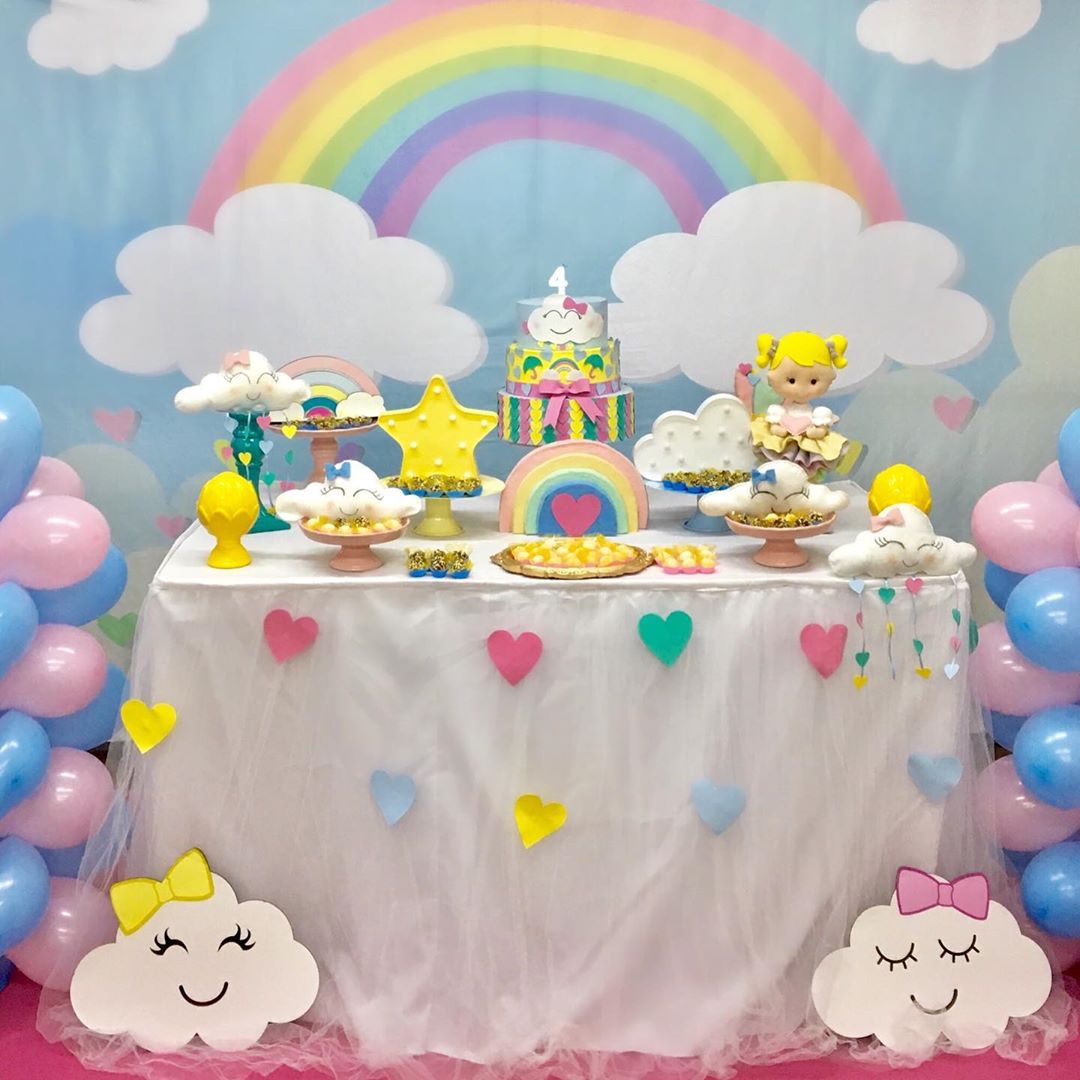 mesa decorada chuva de amor