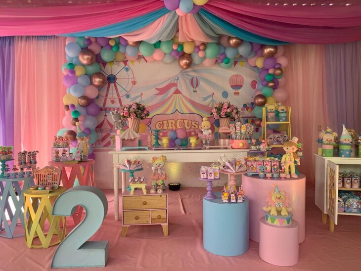 Tendências em Balões para Decoração Circo Rosa de Aniversário