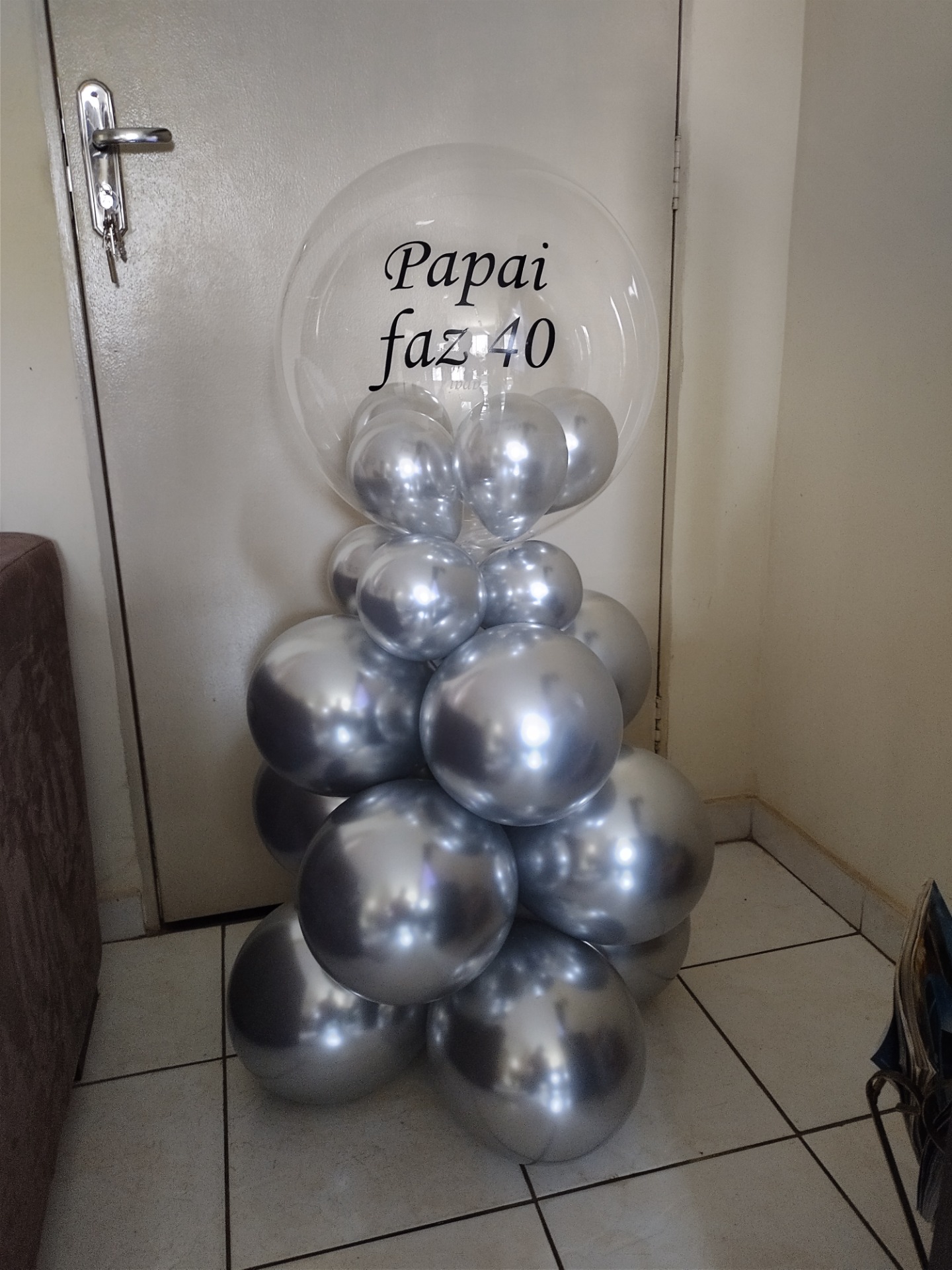 balão transparente com fita de led