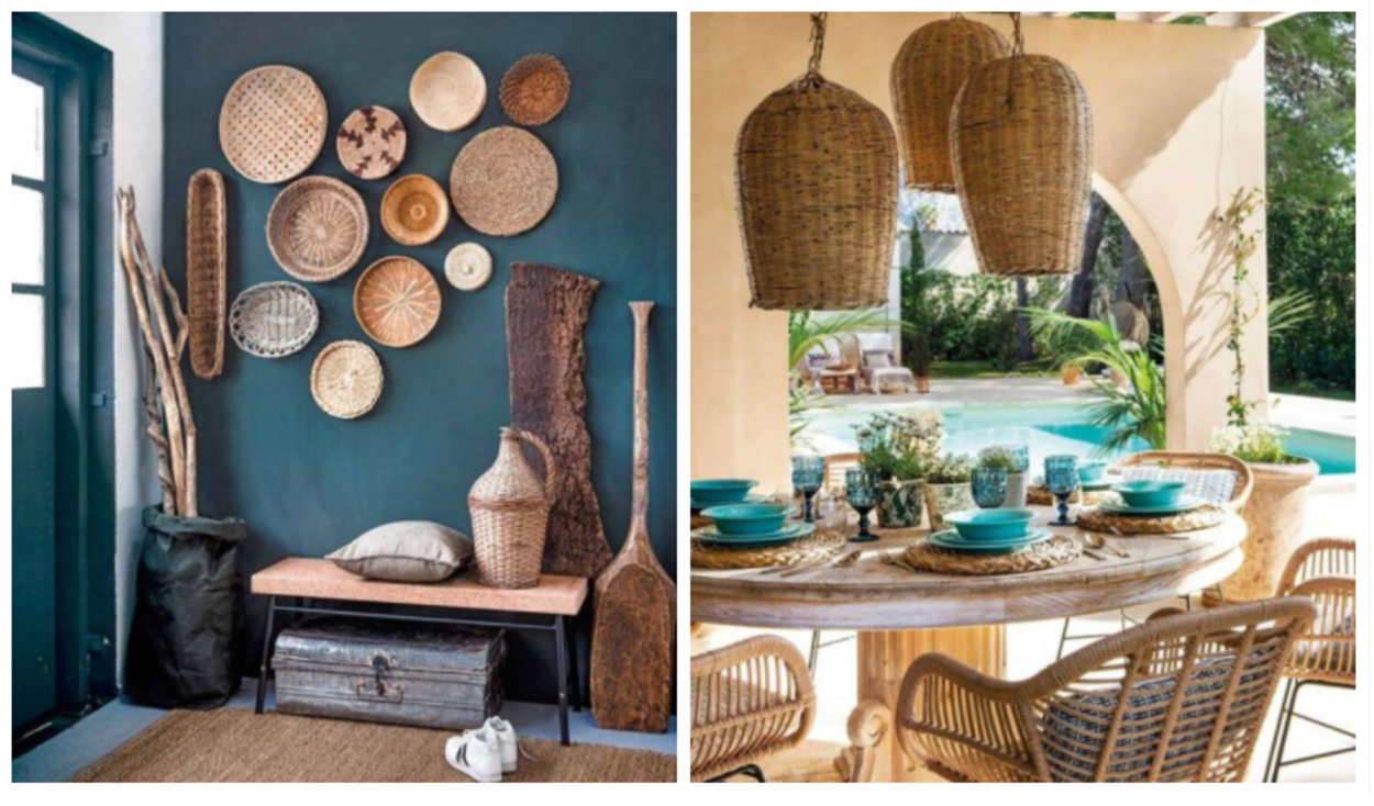 Como criar uma parede decorada com cestos de palha: passo a passo