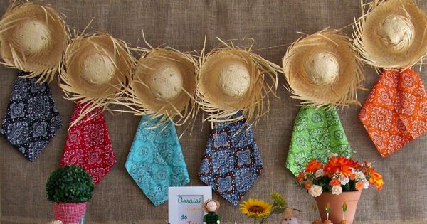 decoração com chapeu de palha