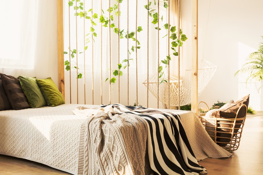 ideias de decoração com corda de sisal na parede