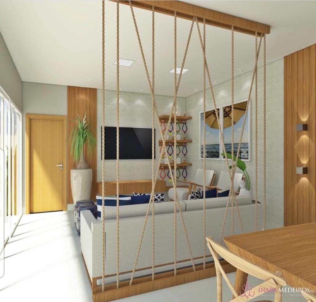 decoração com corda de sisal na parede