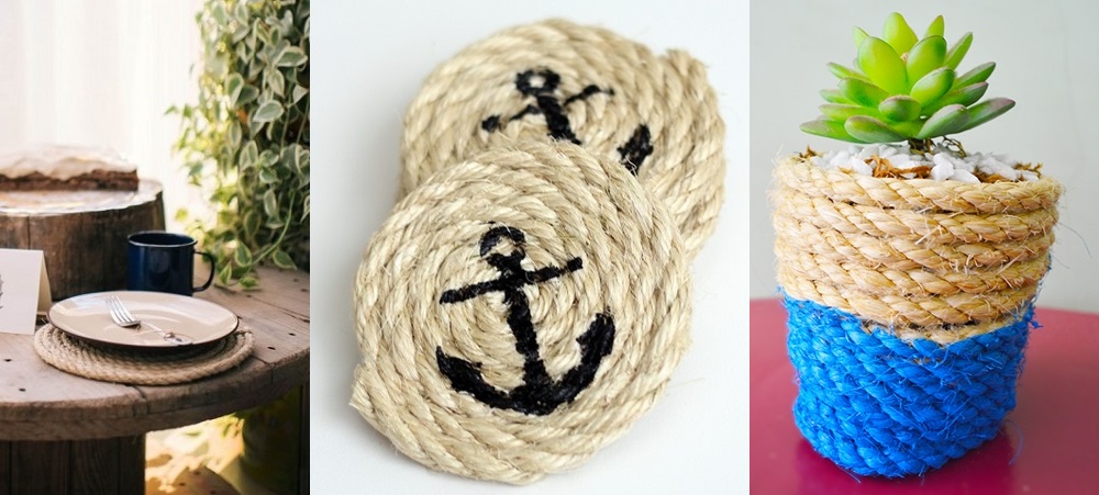 decoração com corda de sisal na parede