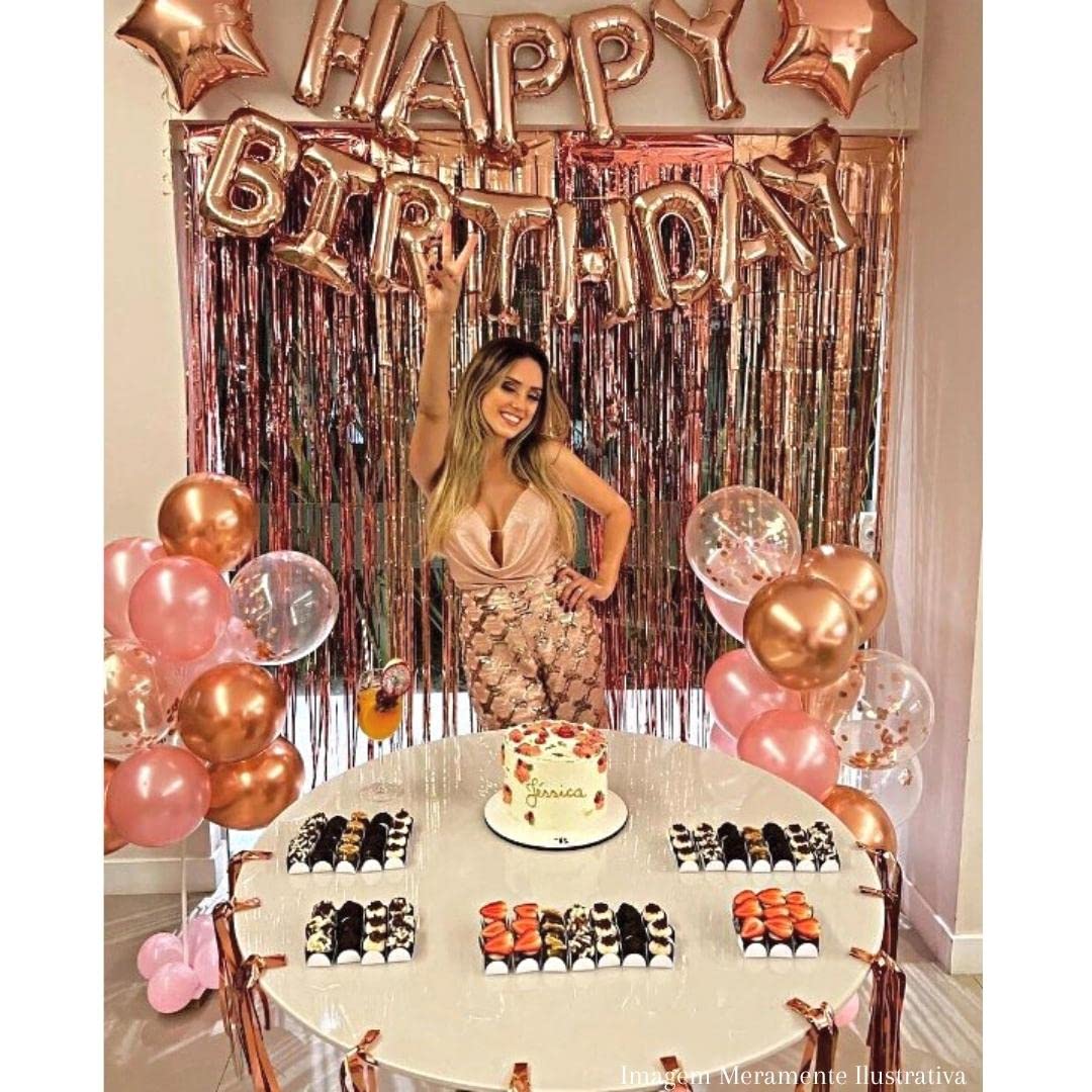 decoração com cortina metalizada