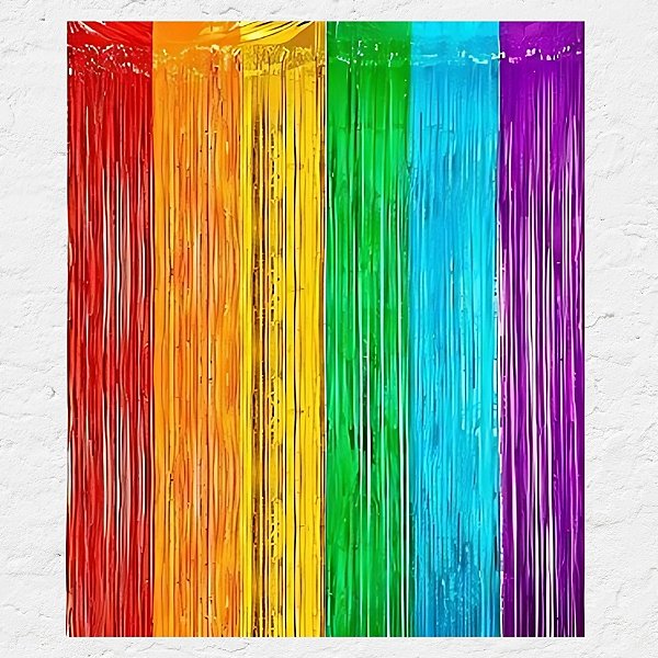 decoração com cortina metalizada