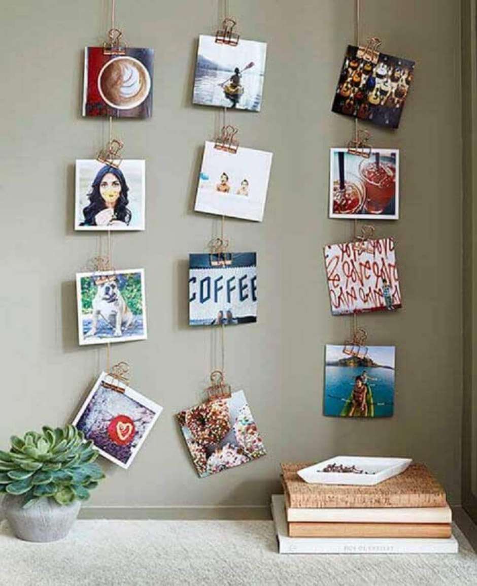 decoração com fotos polaroid