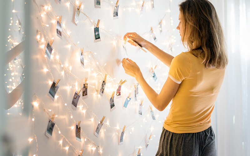 decoração de quarto com fotos