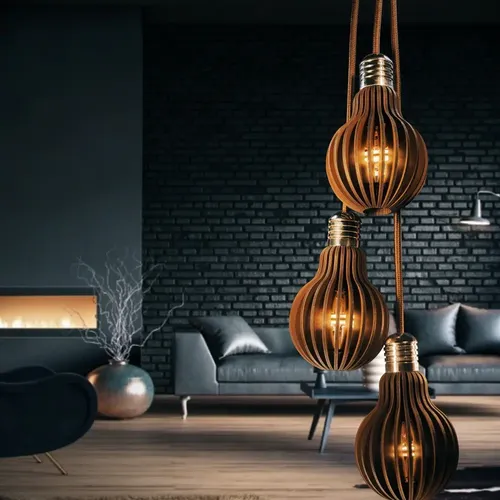 decoração com lâmpadas de filamento aparente