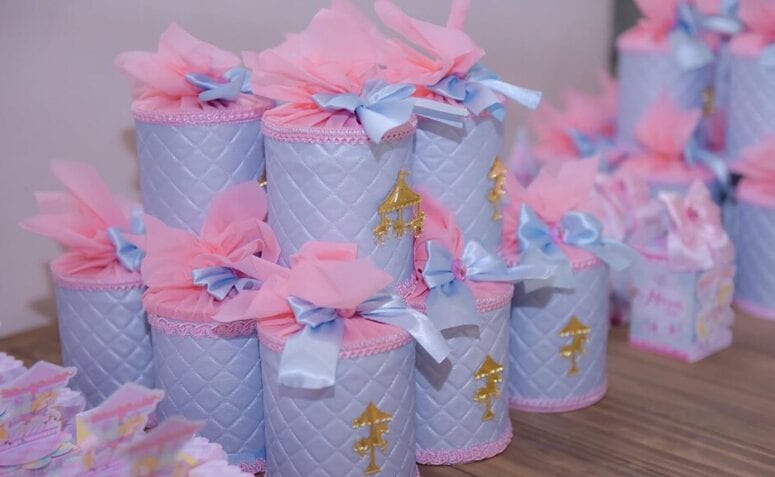 decoração com lata de leite para festa infantil