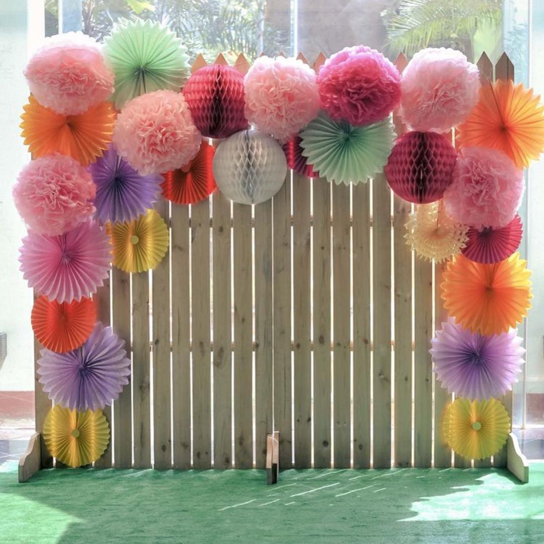 Painel de papel crepom para festa junina