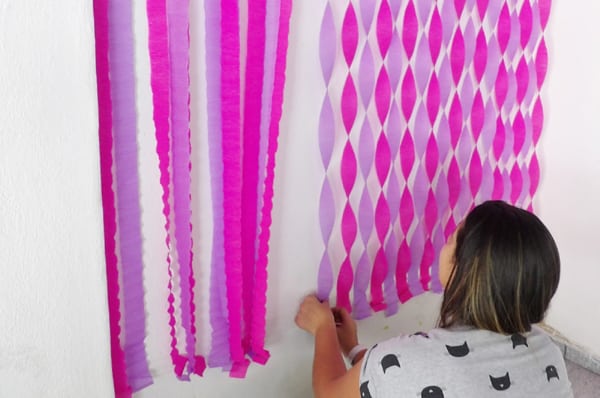 Decoração econômica com papel crepom