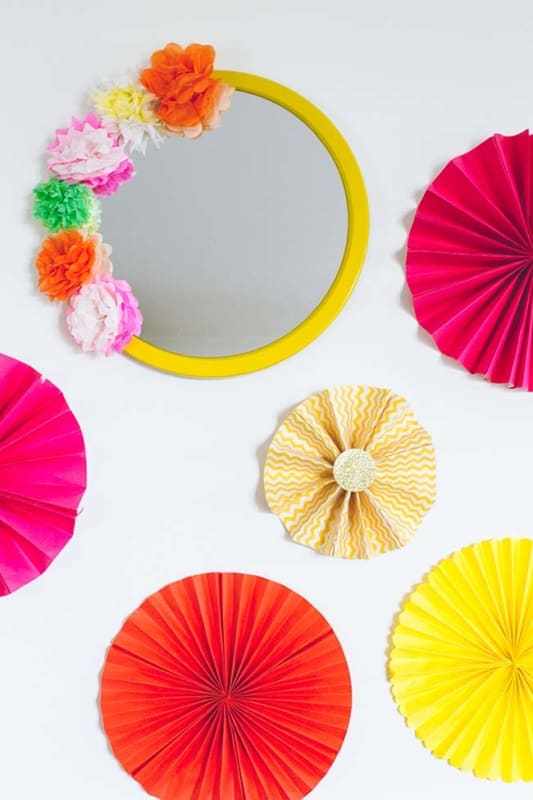 DIY decoração com papel crepom