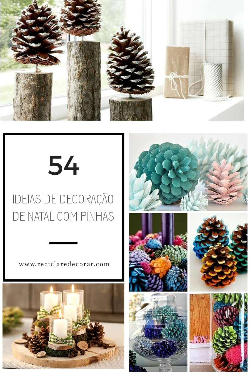 decoração de natal com pinhas naturais