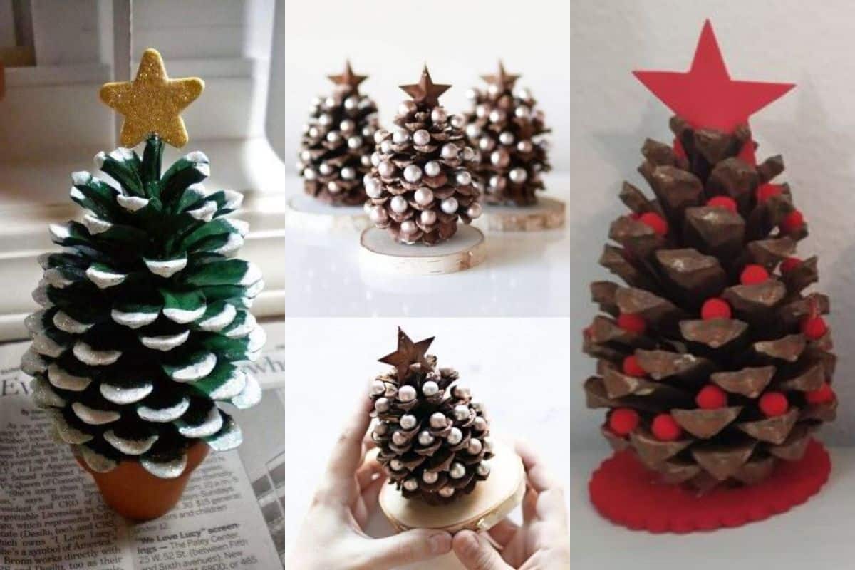 como fazer enfeites de pinha para o natal