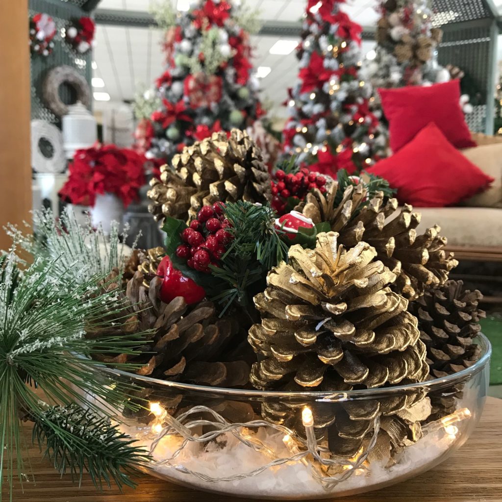 pinhas para centro de mesa de natal