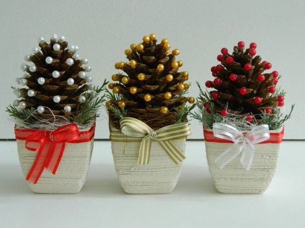 pinhas com glitter para o natal