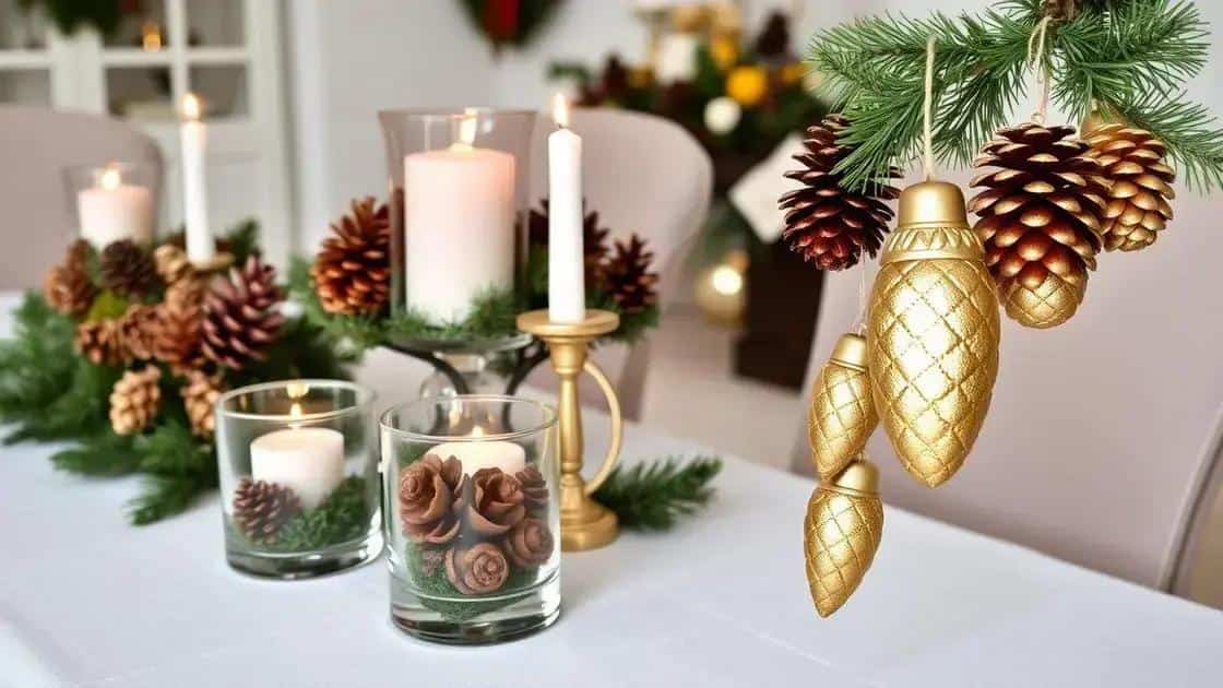 pinhas coloridas vs pinhas naturais para decoração