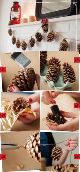 pinhas coloridas vs pinhas naturais para decoração