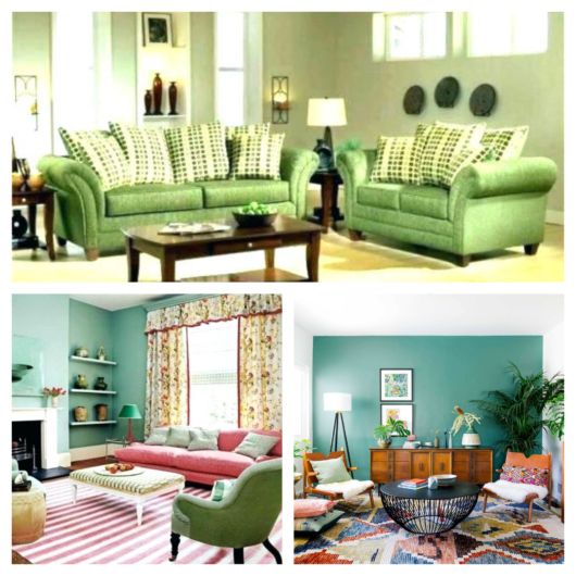 ideias de decoração sala sofá verde escuro