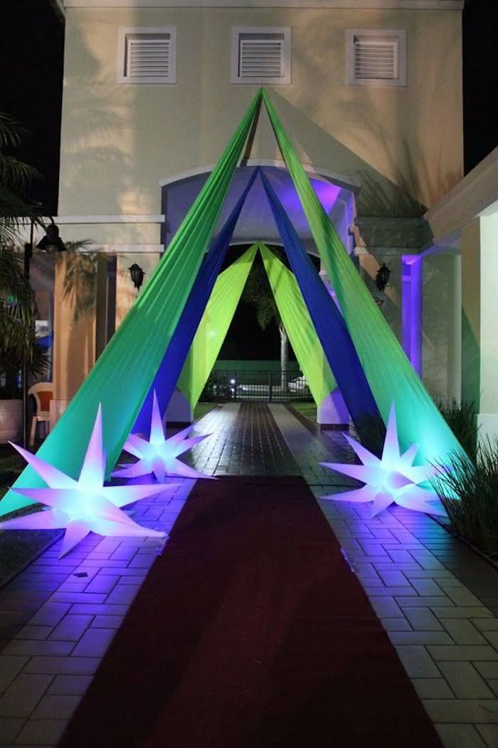 decoração com malha para festas